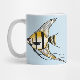 Striped angelfish cartoon illustration Mug